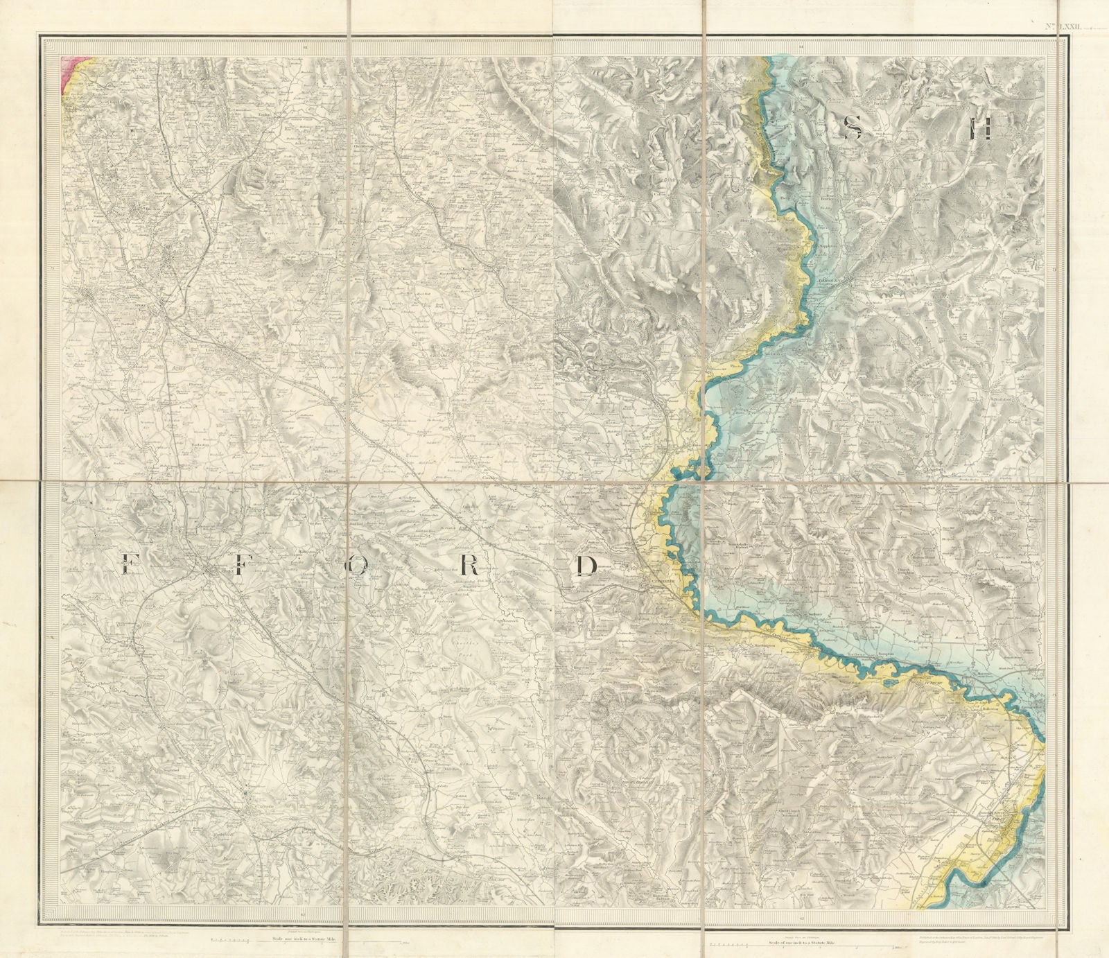 OS #72 Derbyshire Peak District & Staffordshire Potteries. Stoke/Trent 1836 map